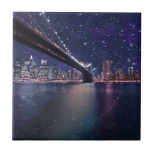 Spacey Manhattan Skyline Tegeltje