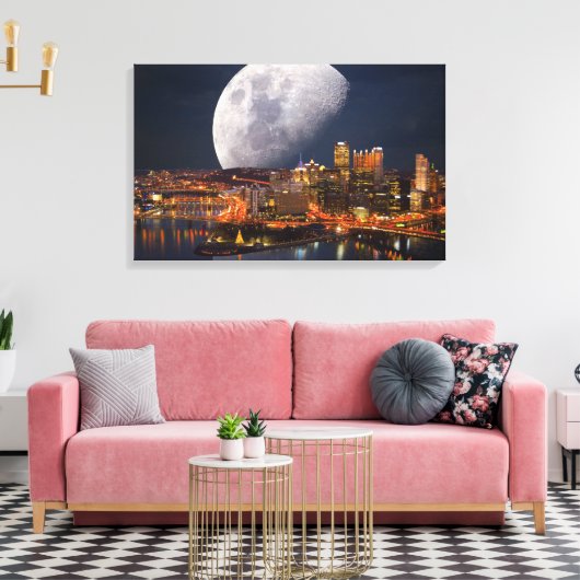 Spacey Pittsburgh Canvas Afdruk (Insitu (Woonkamer))