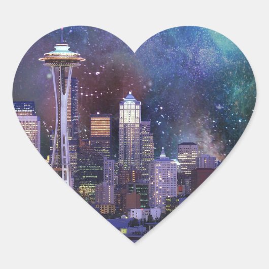 Spacey Seattle Hart Sticker (Voorkant)