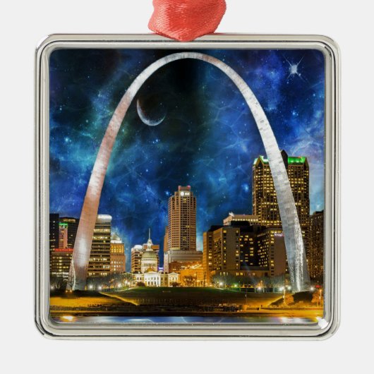 Spacey St. Louis Skyline Metalen Ornament (Voorkant)