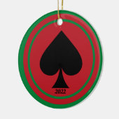 Spade Casino-kerstversiering Keramisch Ornament (Links)