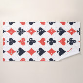 Spade, diamant, coeur, motif de club (Serviette de bain)