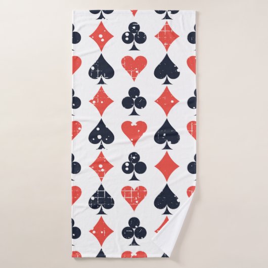 Spade, diamant, hart, clubpatroon badhanddoek (Badhanddoek)