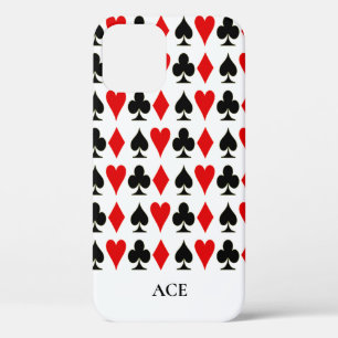 Spade, Diamond, Club, Heart Card Suits Lucky iPhone 12 Hoesje