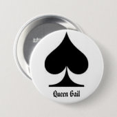 spade, Koningin Gail Ronde Button 7,6 Cm (Voorkant /achterkant)