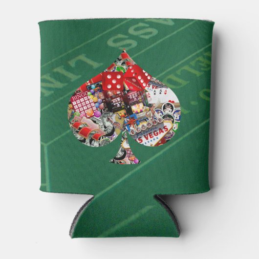Spade - Las Vegas Speel Kaart Shape Blikjeskoeler (Voorkant)
