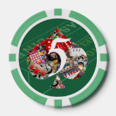 Spade - Las Vegas Speel Kaart Shape Poker Chips (Voorkant)