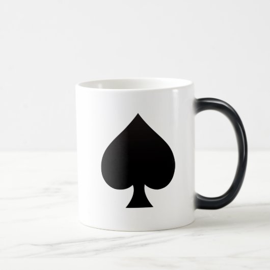 Spade - Suite van het Pictogram van Kaarten Magische Mok (Rechts)