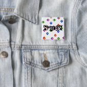 Spade Vierkante Button 5,1 Cm (In situ)