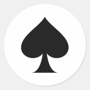 Spadesymbool Ronde Sticker