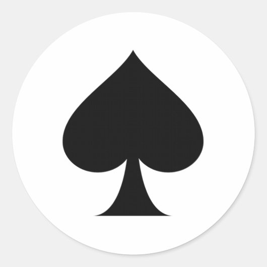 Spadesymbool Ronde Sticker (Voorkant)