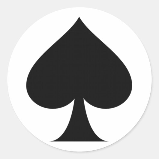 Spadesymbool Ronde Sticker (Voorkant)