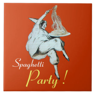 SPAGETTI PARTIJ, ITALIAANSE KITCHEN, oranje Tegeltje