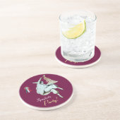 SPAGETTI PARTIJ, ITALIAANSE KITCHEN, rood groen wi Zandsteen Onderzetter (Zijkant)