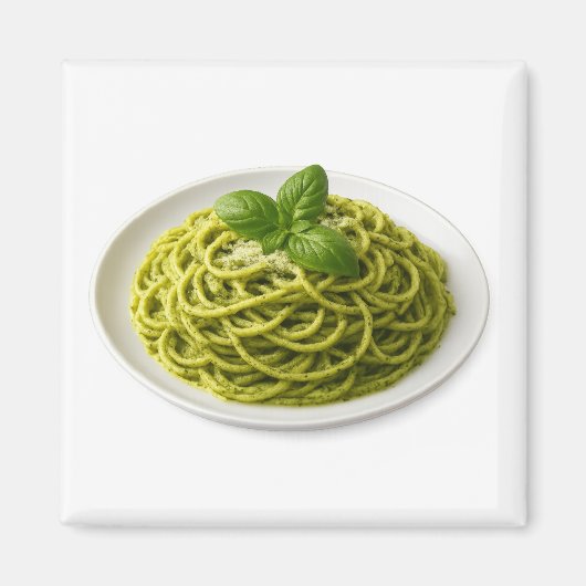 Spaghetti al Pesto Magnet (Devant)