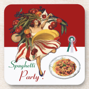 SPAGHETTI ARTIJ DANCE, ITALIAANSE KITCHEN EN TOMAT DRANKJES ONDERZETTER