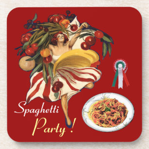 SPAGHETTI ARTIJ DANCE, ITALIAANSE KITCHEN EN TOMAT DRANKJES ONDERZETTER