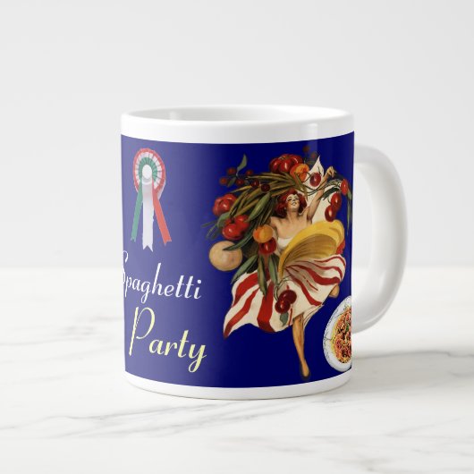 SPAGHETTI ARTIJ DANCE, ITALIAANSE KITCHEN EN TOMAT EXTRA GROTE BEKER (Voorkant rechts)