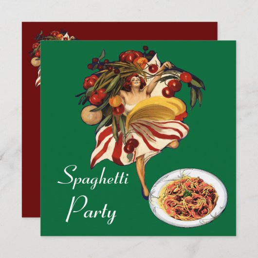 SPAGHETTI ARTIJ DANCE, ITALIAANSE KITCHEN EN TOMAT KAART (Voorkant / Achterkant)