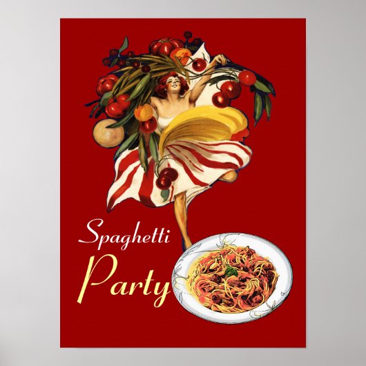 SPAGHETTI ARTIJ DANCE, ITALIAANSE KITCHEN EN TOMAT POSTER (Voorkant)