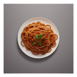 Spaghetti Bolognese met een donkere achtergrond Perfect Poster