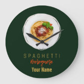 Spaghetti bolognese pasta nodele gourmet chef grote klok (Voorkant)