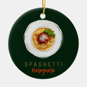 Spaghetti bolognese pasta nodele gourmet chef keramisch ornament
