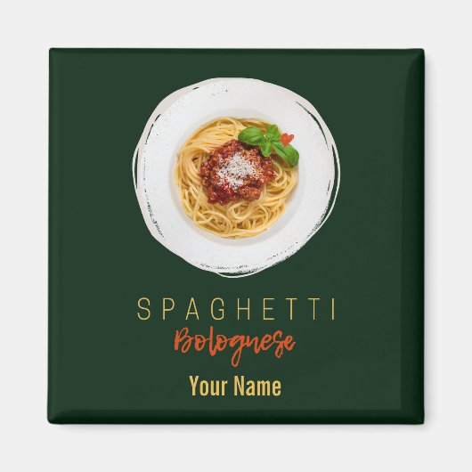 Spaghetti bolognese pasta nodele gourmet chef magneet (Voorkant)