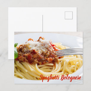 Spaghetti Bolognese Sauce Pasta met Parmesan Feestdagenkaart