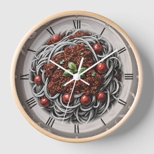 Spaghetti Bolognese schets van CaWall Clock (Voorkant)