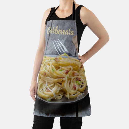 Spaghetti Carbonara Pasta met Bacon en Parmesan Schort (Insitu)