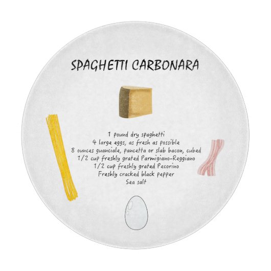 Spaghetti Carbonara Snijplank (Voorkant)