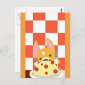 Spaghetti Dinner Corgi Briefkaart (Voorkant / Achterkant)