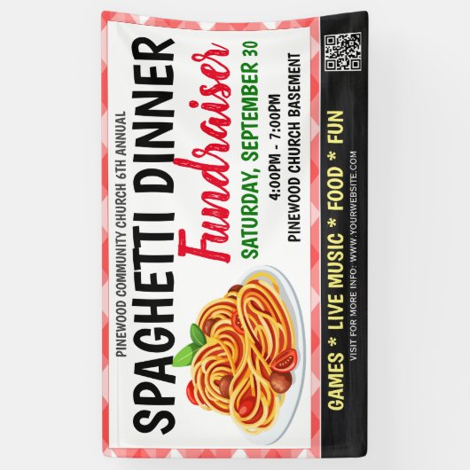 Spaghetti Dinner Fundraiser Banner (Verticaal)