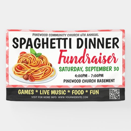 Spaghetti Dinner Fundraiser Banner (Horizontaal)