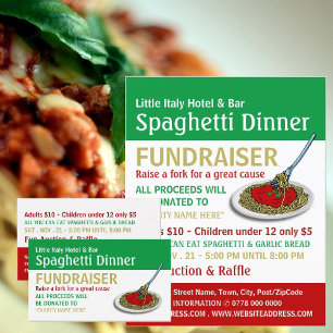 Spaghetti Dinner Fundraiser Event Visitekaartje