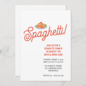 Spaghetti Dinner Fundraiser Uitnodiging (Voorkant / Achterkant)