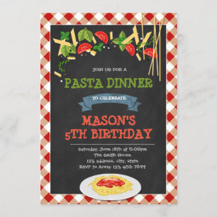 Spaghetti Dinner party-uitnodiging Kaart