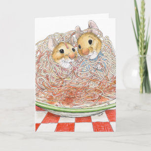 Spaghetti Eating Mice Card Kaart
