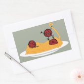 Spaghetti en gehaktballen pasta noedels Italiaans  Rechthoekige Sticker (Envelop)