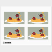 Spaghetti en gehaktballen pasta noedels Italiaans  Rechthoekige Sticker (Vel)