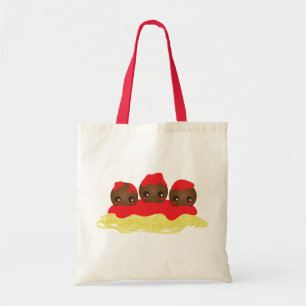 Spaghetti en gehaktballen tote bag