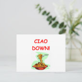 spaghetti en gematten ballen briefkaart (Staand voorkant)