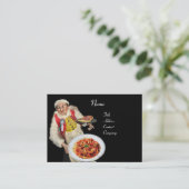 SPAGHETTI EN MANDOLIN ITALIAANSE KITCHEN, zwart ro Visitekaartje (Staand voorkant)