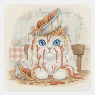 Spaghetti Kitty, Blanc, Autocollants