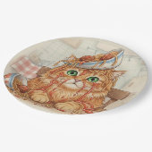 Spaghetti Kitty, Orange, Assiettes en Papier (Angle)