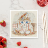 Spaghetti Kitty, White, Napkins Servet (Insitu)