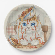 Spaghetti Kitty, Wit, Papieren Borden