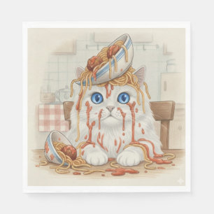 Spaghetti Kitty, Wit, Servetten