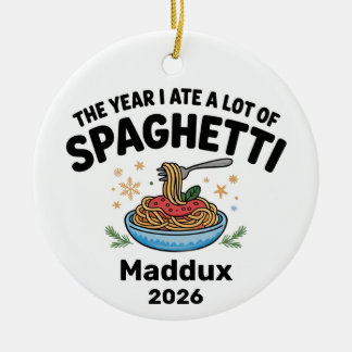 Spaghetti Liefhebber 2026 Kerst Ornament Grappig C